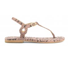 Thong suede sandal with python printing F08171824-0271 Vendita Online